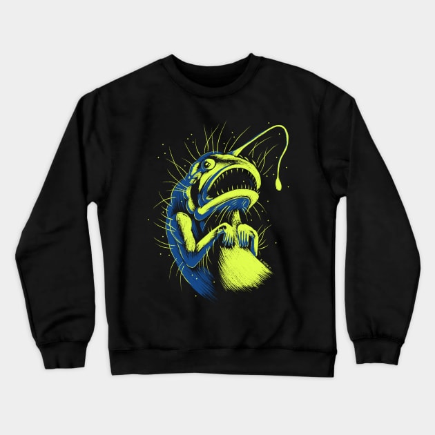 Angler Fish Crewneck Sweatshirt by LoudMouthThreads